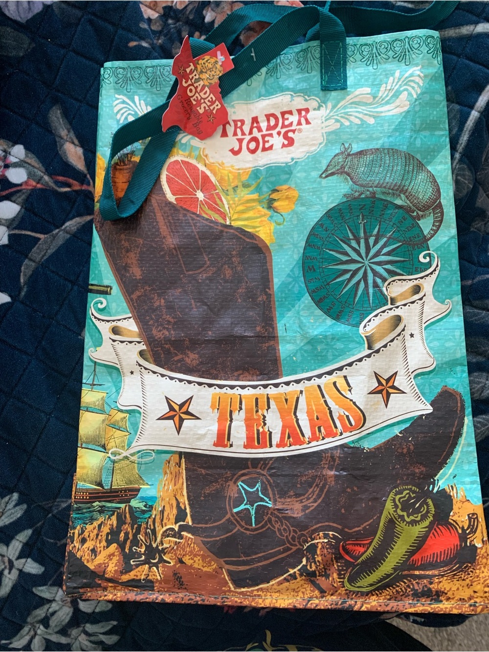 Trader Joe's Texas Reusable Grocery Tote Bag – Teal